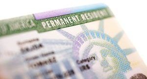 a closeup of a green card