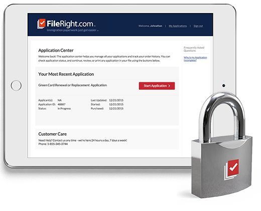 application center screen on tablet with padlock