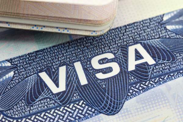 closeup of visa