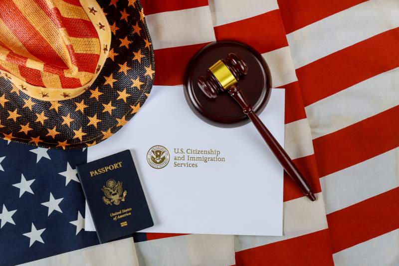 gavel passport and uscis documentation