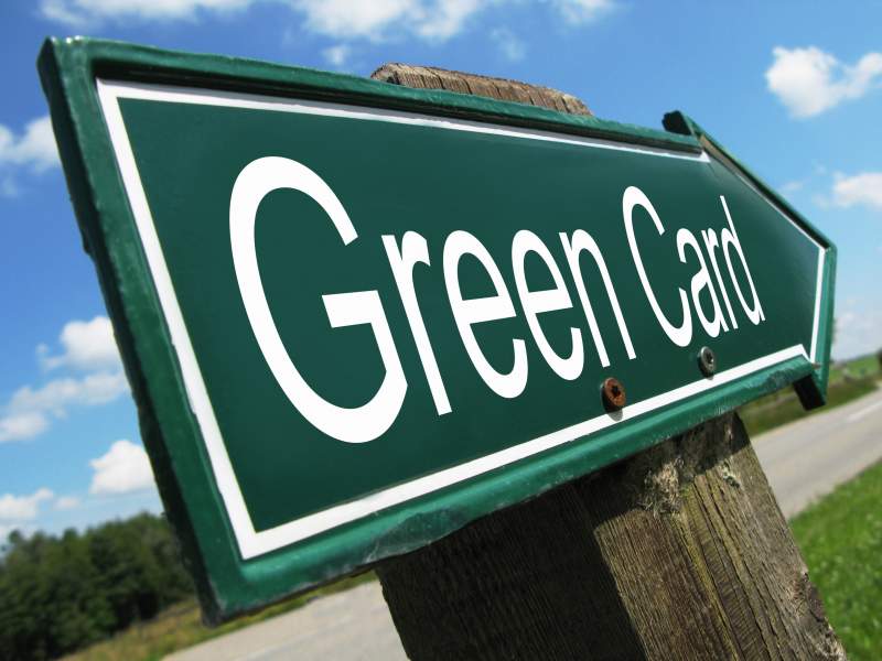 green card road sign