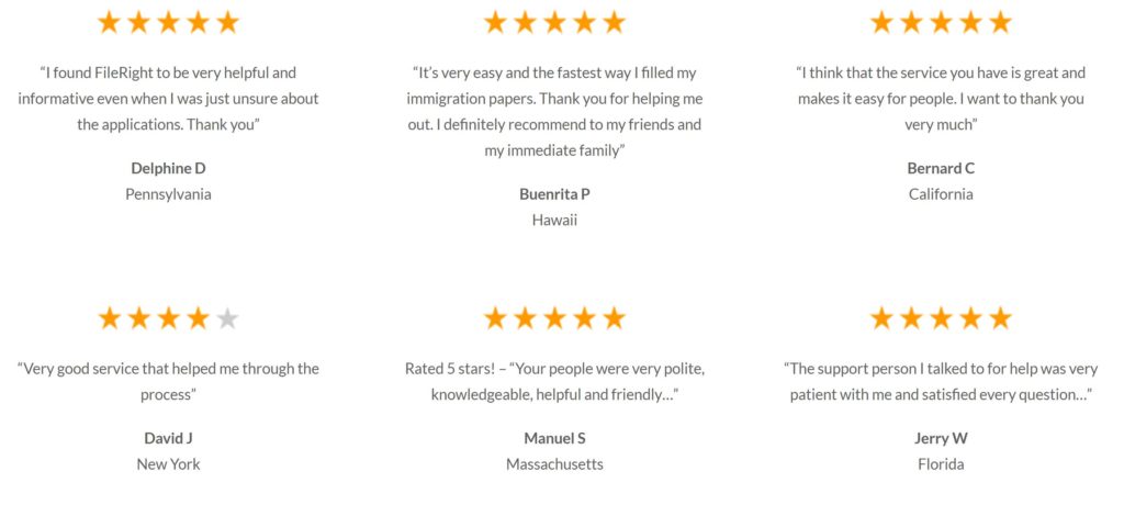 Fileright customers sharing their feedback